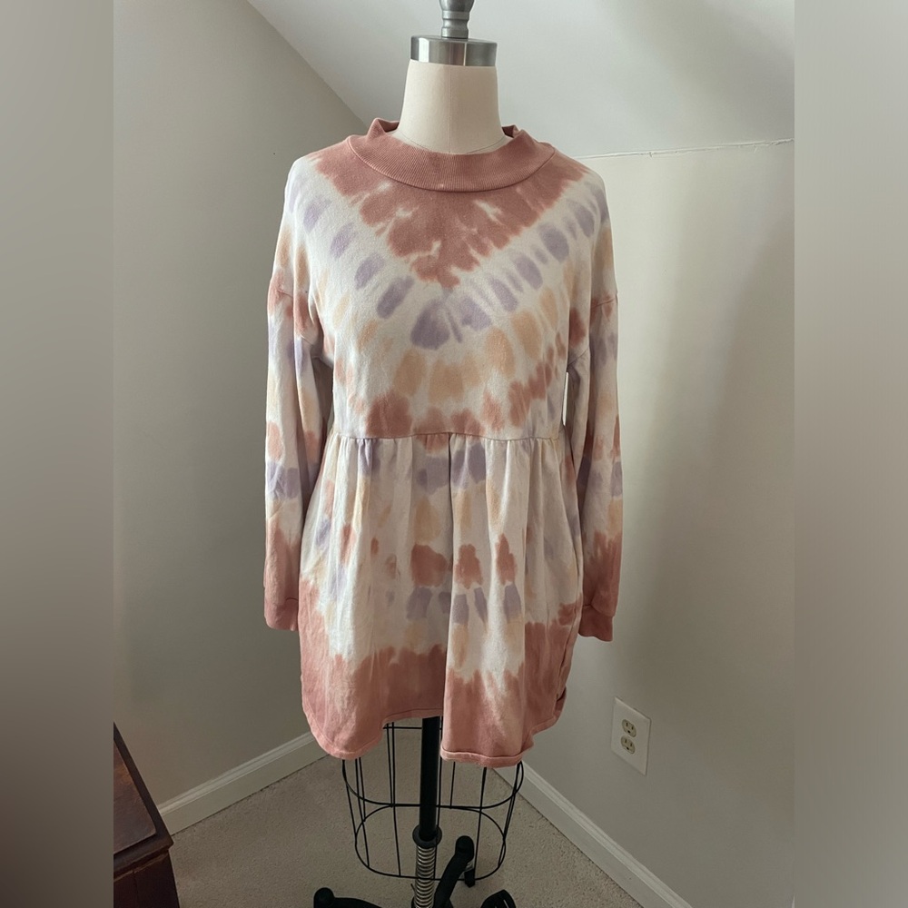 Wild Fable long sleeve sweat shirt dress tie dye
